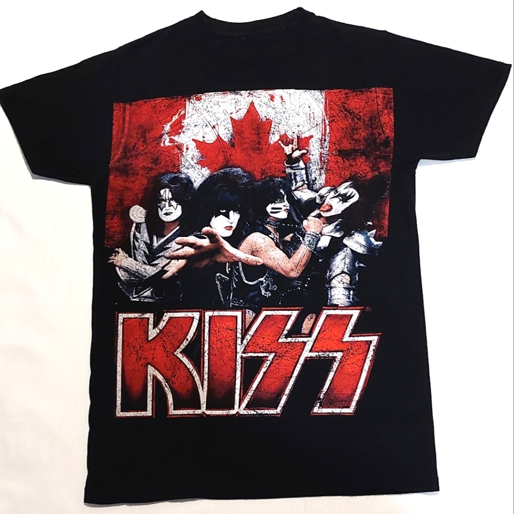 2014 KISS INVADES CANADA Black Short Sleeved T-shirt Size S VGUC